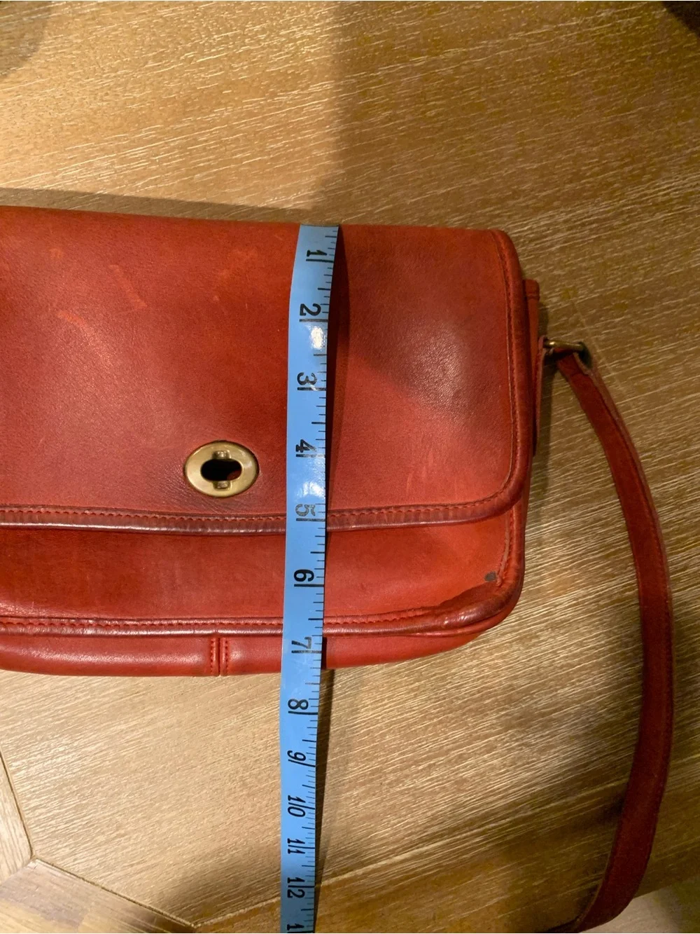 Rare vintage Coach Red Leather Crossbody  Bag with Turn-Lock